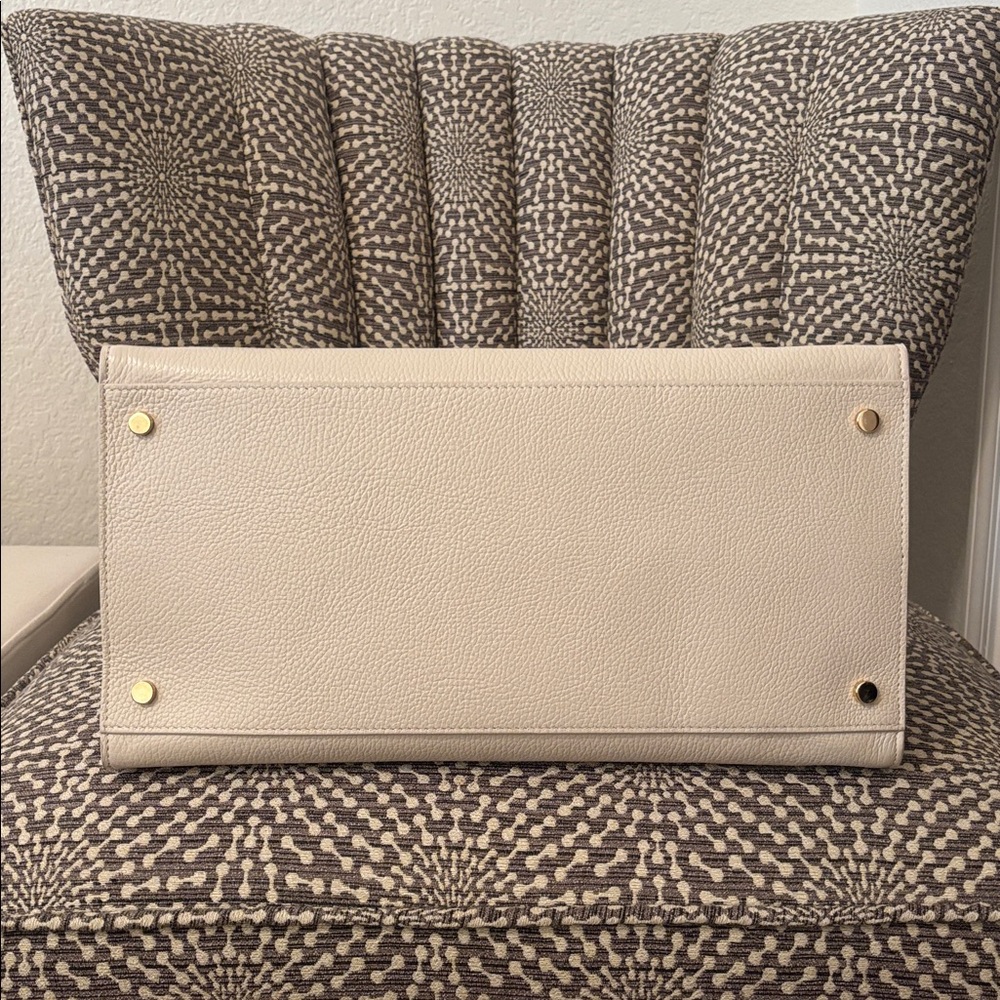 Claudia Firenze Off White Cream Leather XL Tote Bag - Picture 6 of 15